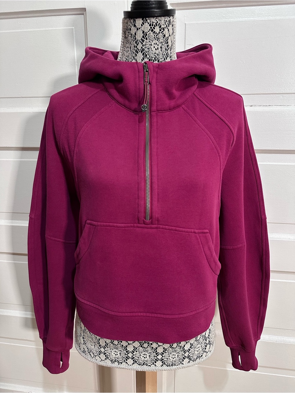Lululemon Scuba Oversized Half-Zip Hoodie Sz XS/S Pomegranate Pink $138